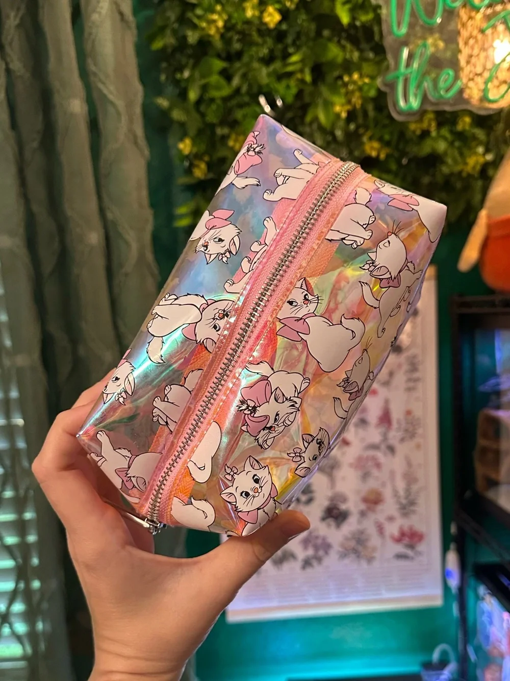 Disney Marie Holographic Makeup Bag
